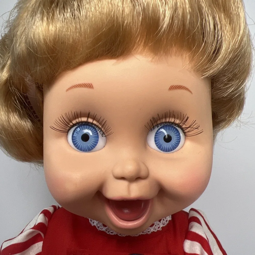 Vintage 1990 Galoob Baby Face So Playful Penny #10 Blue Eyes Red Outfit